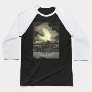 Etna Italia volcano erupts releasing burning larvae and deadly ash Baseball T-Shirt